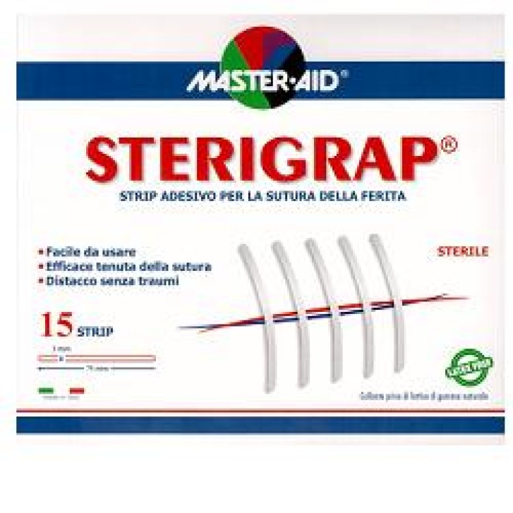 Master-Aid Sterigrap Strip Adesivo per Sutura delle Ferite 7,5 x 0,6 mm 12 pezzi