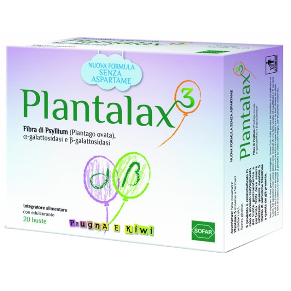 Plantalax3 Integratore Alimentare Gusto Prugna e Kiwi 20 Buste