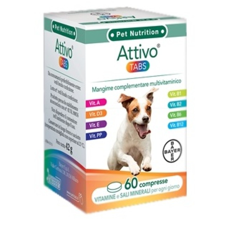 Bayer Pet Attivo Tabs Cani 60 Compresse - Integratore Multivitaminico