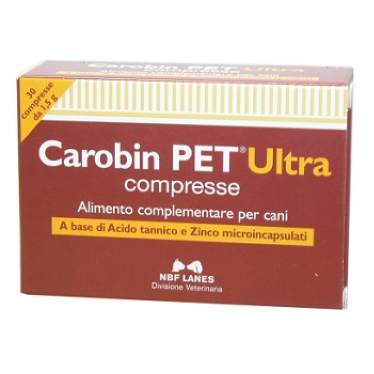 Carobin Pet Ultra 30 Compresse - Integratore Intestinale Cani e Gatti