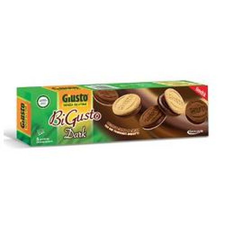 Giusto Senza Glutine BiGusto Dark Biscotti con Ripieno al Cacao Gluren Free 130 grammi