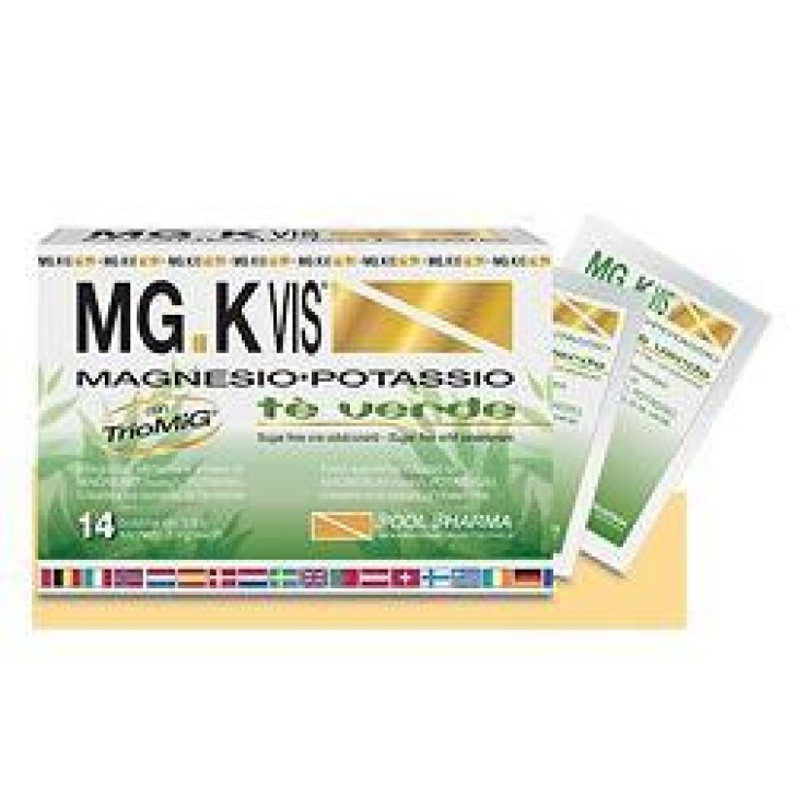 MG K Vis Magnesio e Potassio Te' Verde 14 Bustine - Integratore Sali Minerali