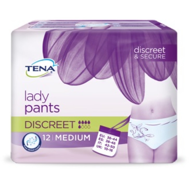 Tena Lady Pants Discreet Mutandina Taglia M 12 Pezzi