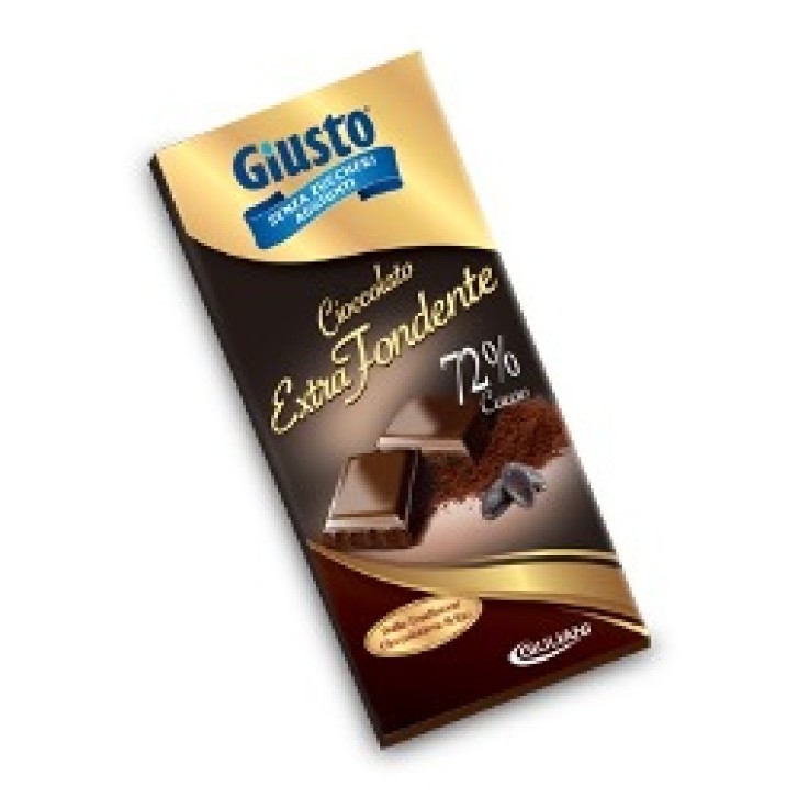 Giusto Senza Zuccheri Aggiunti Cioccolato Extra Fondente Tavoletta da 100 grammi