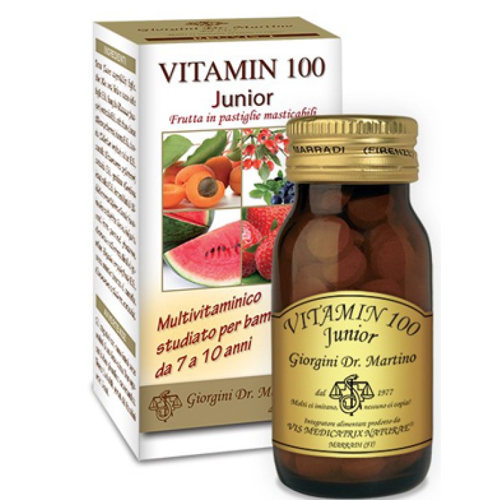 Vitamin 100 Junior 100 Pastiglie Dr. Giorgini - Integratore Multivitaminico