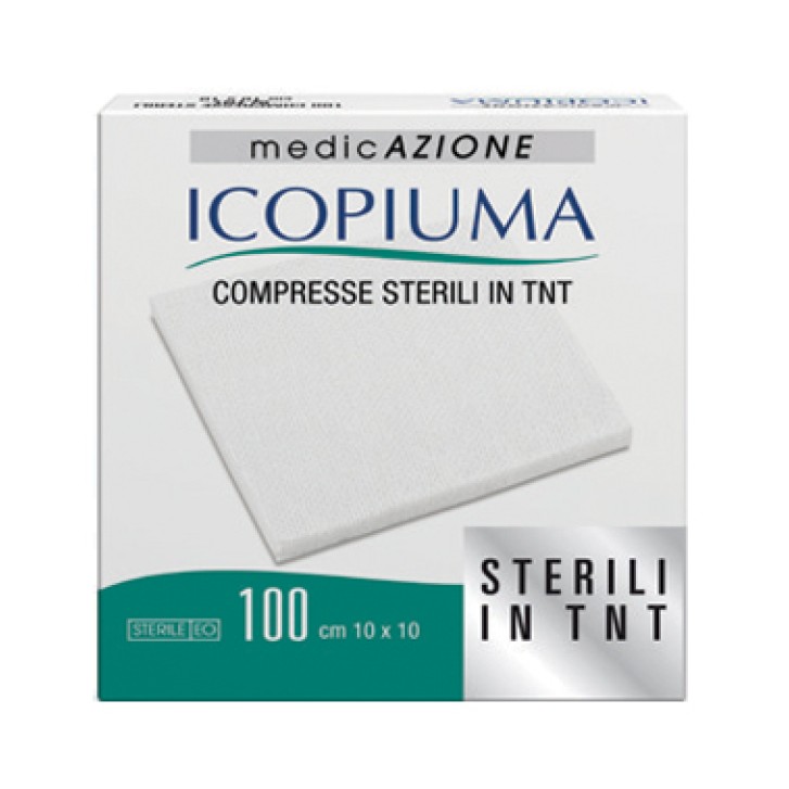 Icopiuma Compresse Adesive di Garza Sterili in TNT 10 x 10 cm 100 pezzi