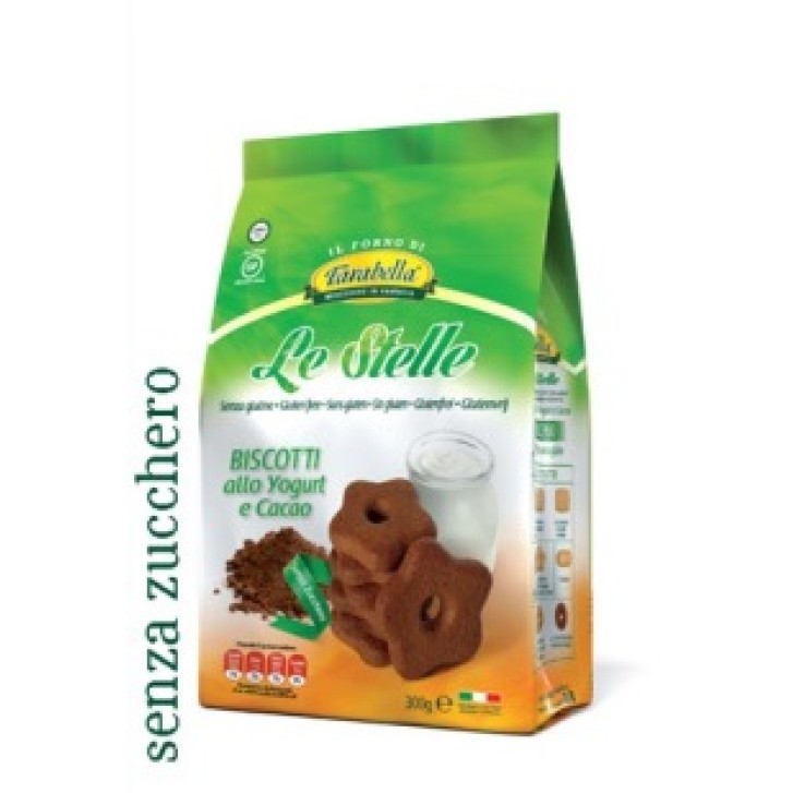 Farabella Le Stelle Biscotti Senza Glutine Yogurt e Cacao Senza Zucchero 300 grammi