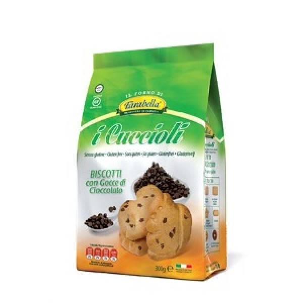 Farabella I Cuccioli Biscotti Senza Glutine con Gocce di Cioccolato 300 grammi