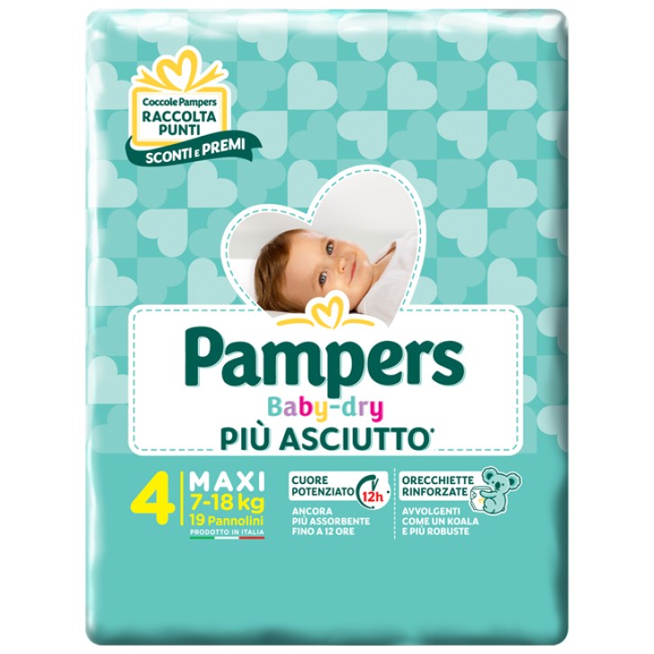 Pampers Baby Dry Maxi Pannolini Taglia 4 da 7 - 18 kg 18 pezzi