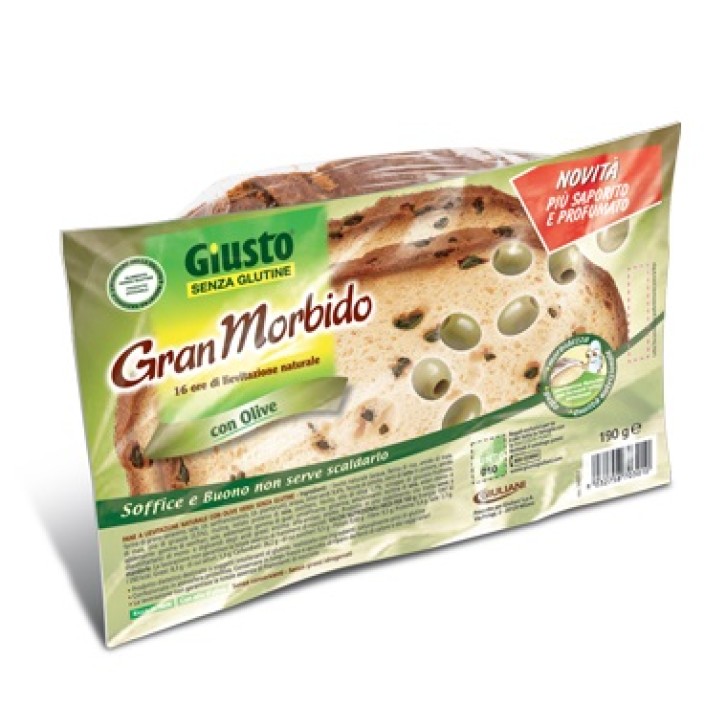 Giusto Senza Glutine Gran Morbido Pane con Olive Gluren Free 190 grammi