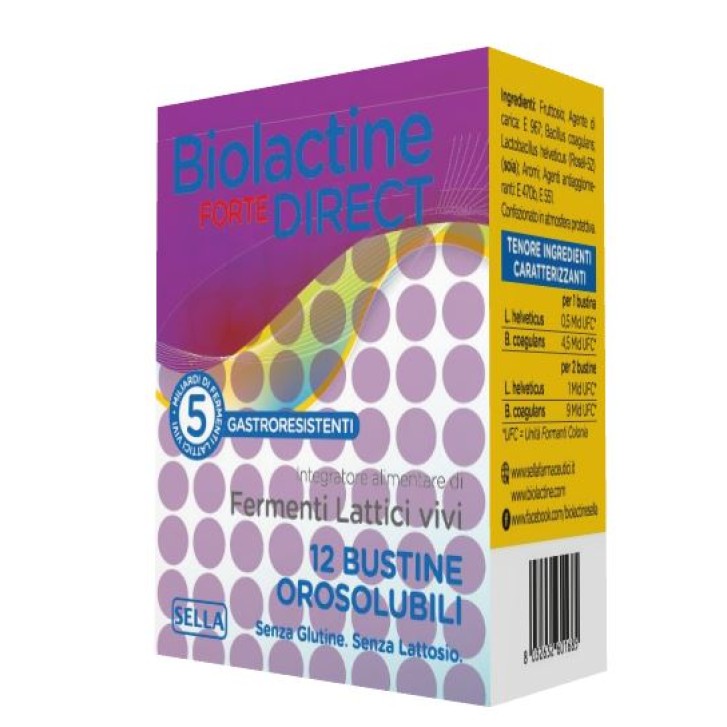 Biolactine Forte Direct 12 Bustine - Integratore Fermenti Lattici