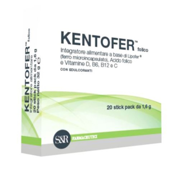 Kentofer Folico 20 Bustine - Integratore Acido Folico Ferro e Multivitaminico