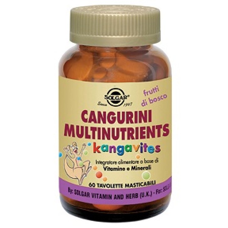 Solgar Cangurini Multinutrients 60 Compresse Masticabili - Integratore Vitaminico Bambini