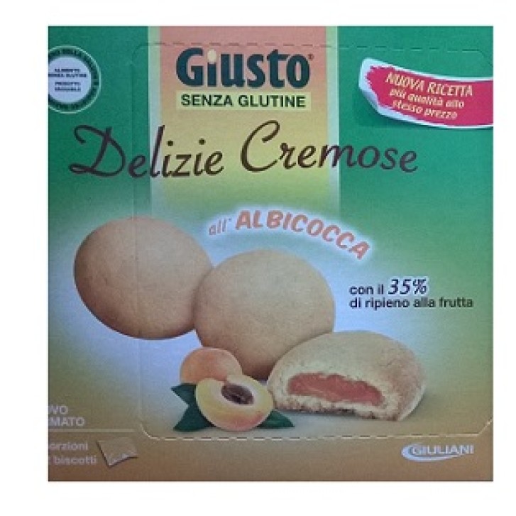 Giusto Senza Glutine Delizie Cremose all'Albicocca Gluren Free 180 grammi