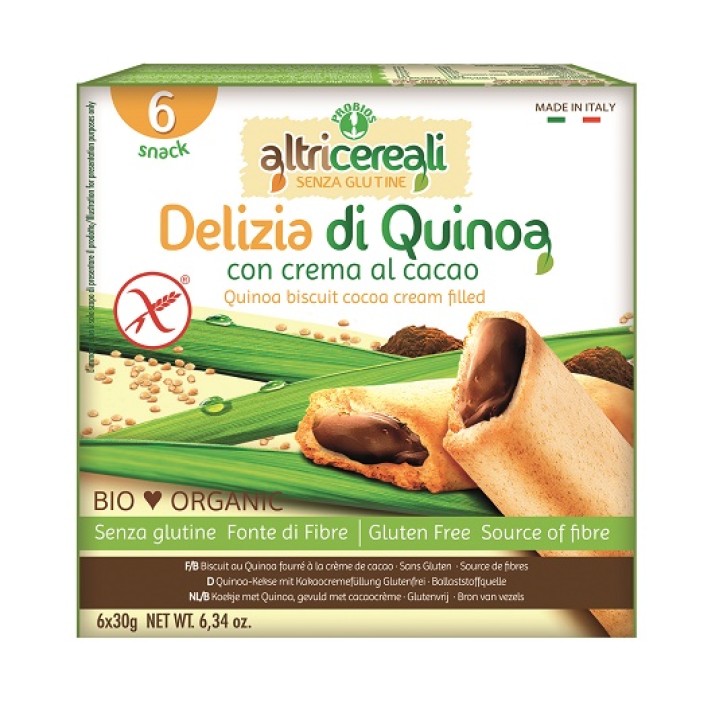 Altricereali Delizia Quinoa con Crema al Cacao 6 x 30 grammi