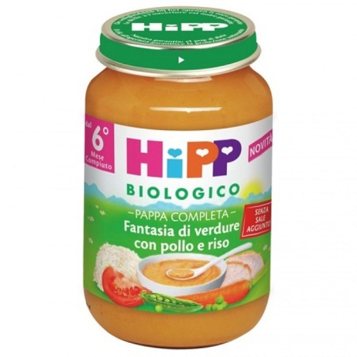 Hipp Bio Fantasia di Verdure Pappina Pronta con Pollo e Riso 190 grammi