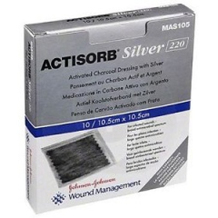 Actisorb Silver Medicazione Carbone Attivo 10,5x10,5 cm  3 pezzi