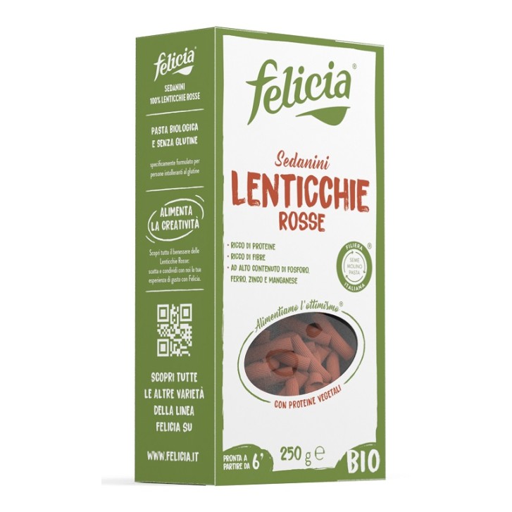 Felicia Bio Sedanini Lenticchie Rosse 250 grammi