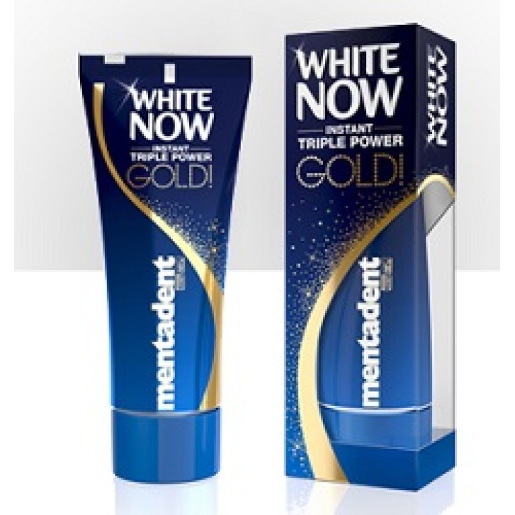 Mentadent White Now Triple Power Gold Dentifricio Sbiancante 50 ml