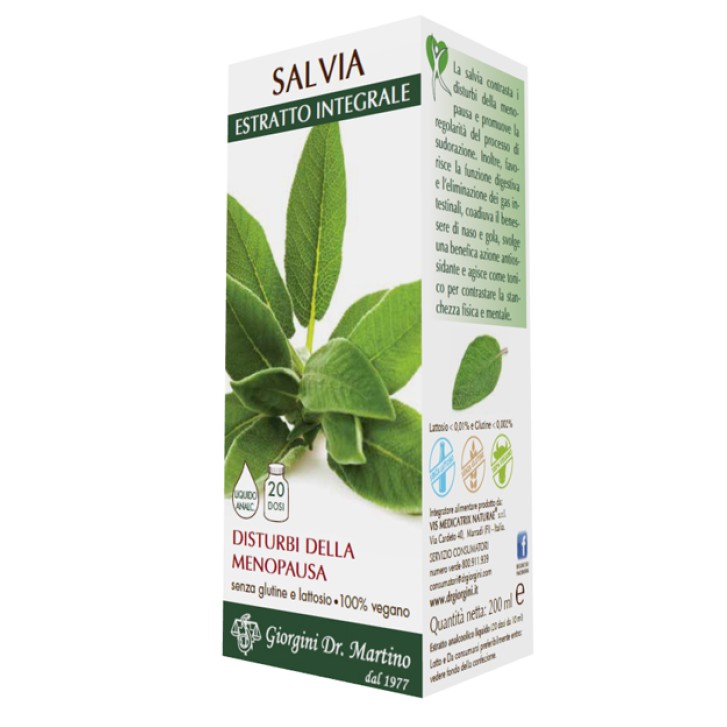 Salvia Estratto Integrale 200 ml Dr. Giorgini - Integratore Naturale