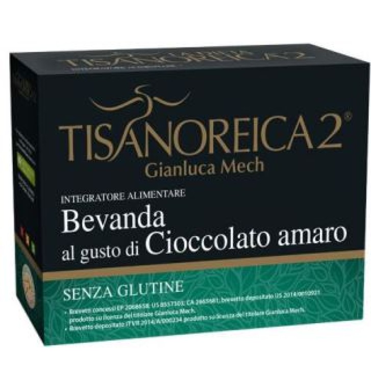 Tisanoreica 2 Bevanda Gusto Cioccolato Amaro Senza Glutine 4 Preparati da 34 grammi