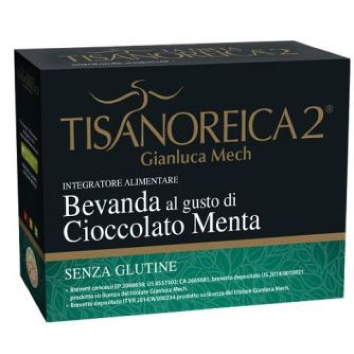 Tisanoreica 2 Bevanda Gusto Cioccolato e Menta Senza Glutine 4 Preparati da 30 grammi