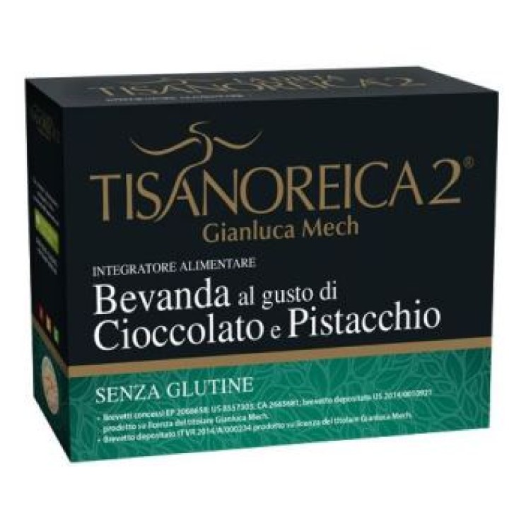 Tisanoreica 2 Bevanda Gusto Cioccolato e Pistacchio Senza Glutine 4 Preparati da 30 grammi