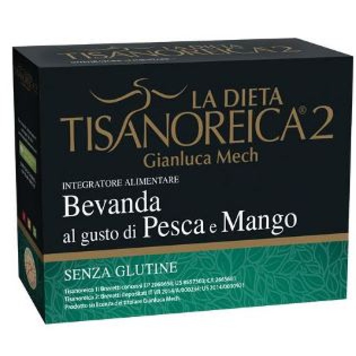 Tisanoreica 2 Bevanda Gusto Pesca Mango Senza Glutine 4 Preparati da 29 grammi