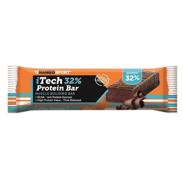 Named Sport iTech 32% Named Sport Proteinbar Milky Chocolate Barretta Proteica 60 grammi