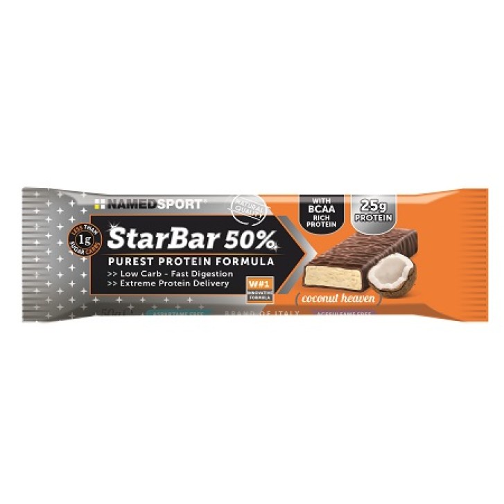 Named Sport Starbar 50% Protein Coconut Heaven 50 grammi - Barretta Proteica