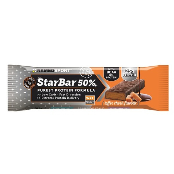 Named Sport Starbar 50% Protein Toffee Chock 50 grammi - Barretta Proteica