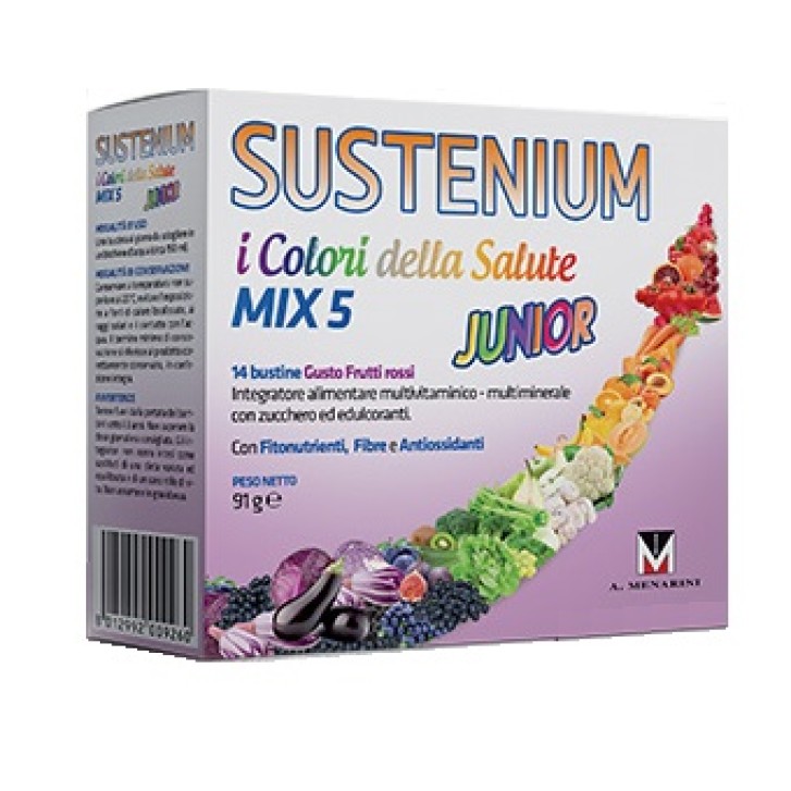 Sustenium I Colori della Salute Mix 5 Junior 14 Bustine - Integratore Multivitaminico e Minerali