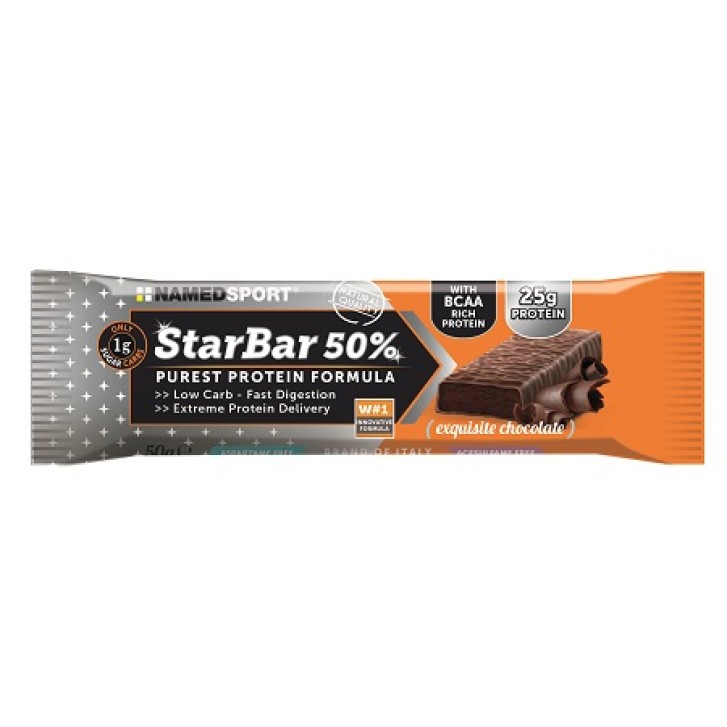 Named Sport Starbar 50% Protein Exquisite Chocolate 50 grammi - Barretta Proteica