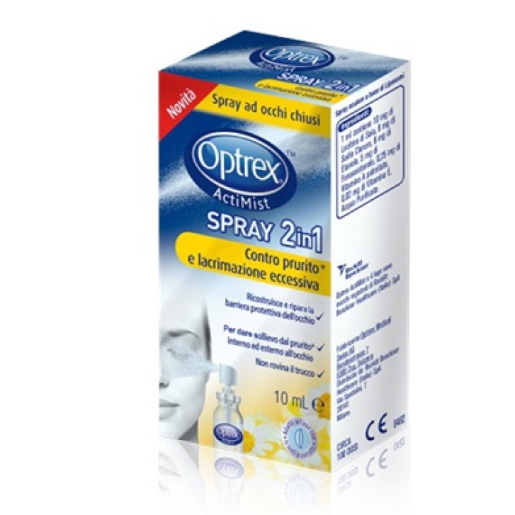 Optrex Actimist Spray 2in1 Contro il Prurito Occhi e Lacrimazione Eccessiva 10 ml