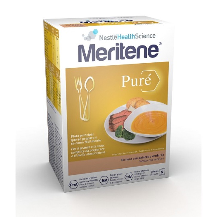 Meritene Pure' Gusto Vitello e Verdure 6 x 75 grammi