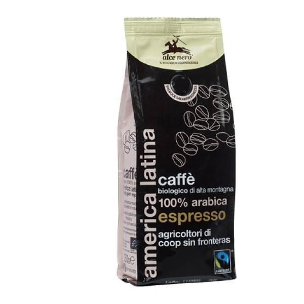 Alce Nero Caffe' 100% Arabica per Espresso Biologico 250 grammi