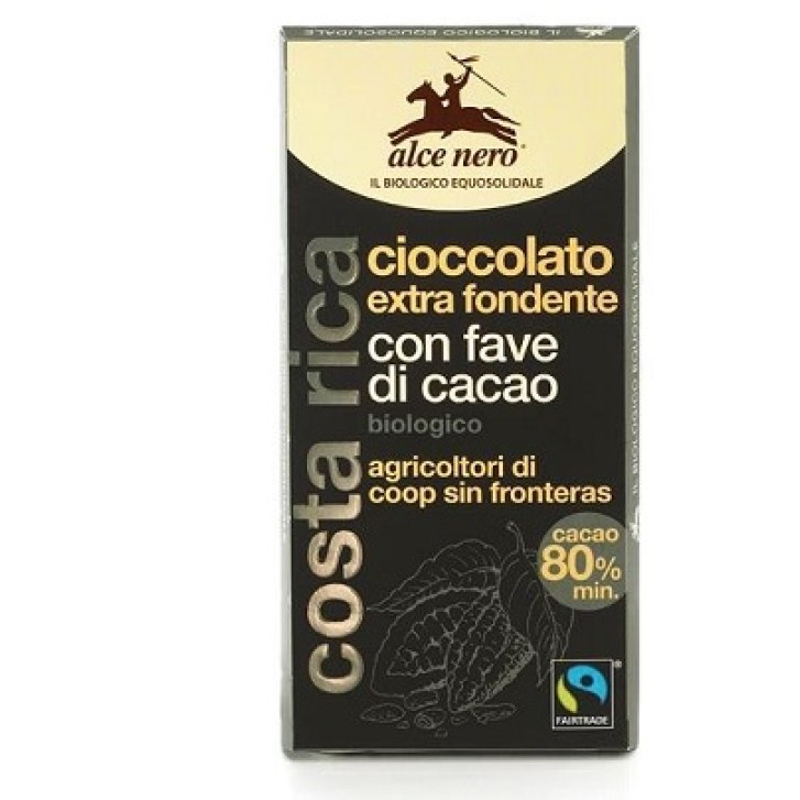 Alce Nero Tavoletta al Cioccolato Extra Fondente con Fave di Cacao Bio 100 grammi