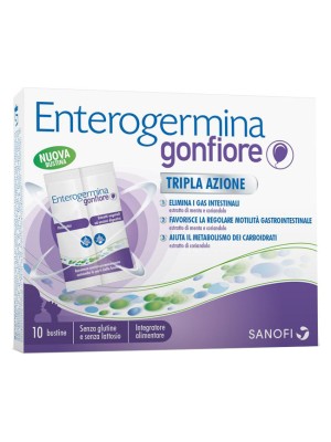 Enterogermina Gonfiore 10 Bustine - Integratore per Gonfiore e Funzionalita Intestinale