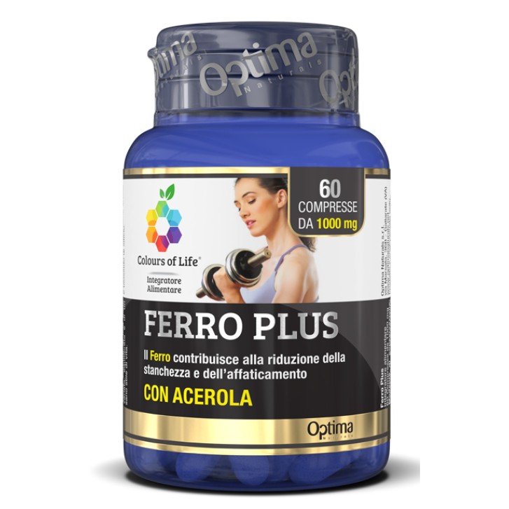 Optima Colours of Life Ferro Plus con Acerola 60 Compresse - Integratore Difese Immunitarie
