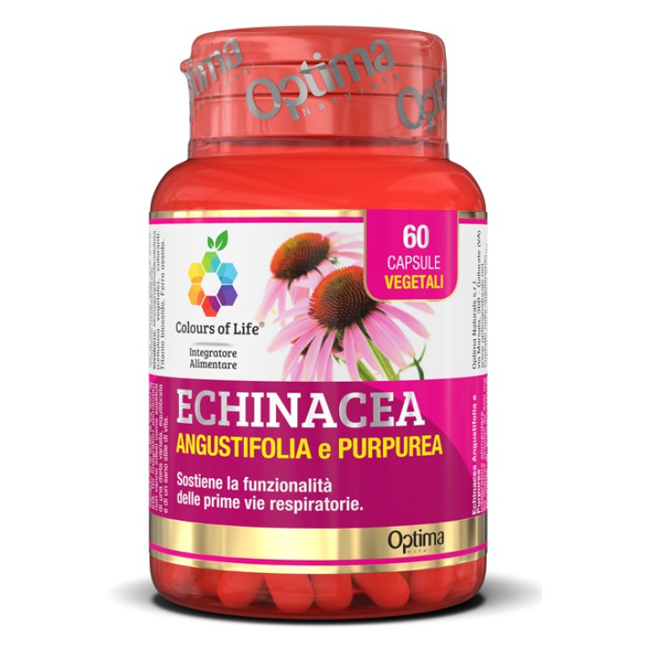 Optima Colours of Life Echinacea Angustifolia e Purpurea 60 Capsule - Integratore Vie Respiratorie