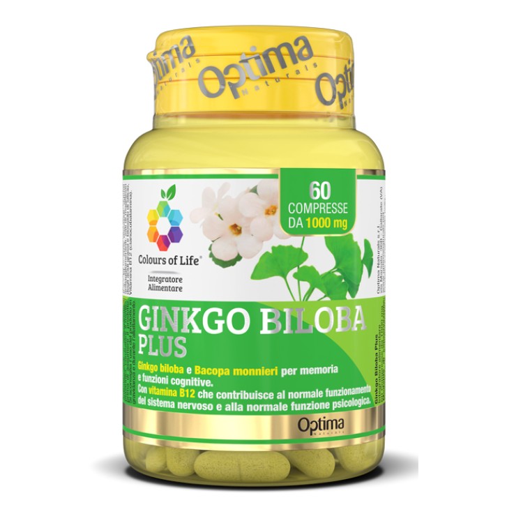 Optima Colours of Life Ginkgo Biloba Plus 60 Compresse - Integratore Memoria