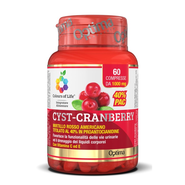 Optima Colours of Life Cranberry 60 Compresse - Integratore Benessere Vie Urinarie