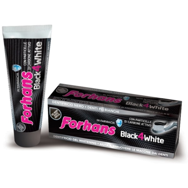 Forhans Black 4 White Dentifricio Ultrasbiancante 75 ml