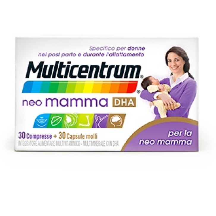 Multicentrum Neo Mamma DHA 30 Compresse + 30 Capsule Molli - Integratore Vitamine e Minerali