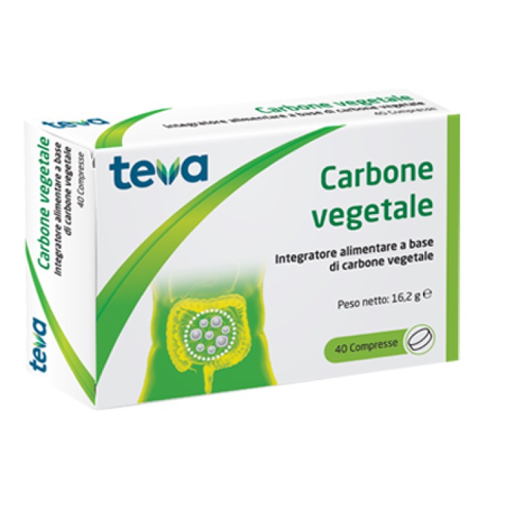 Teva Carbone Vegetale 40 Compresse - Integratore Benessere Intestinale