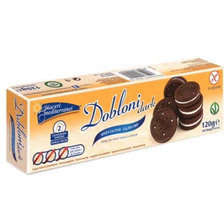 Piaceri Mediterranei Biscotti Dobloni Dark Senza Glutine 120 grammi