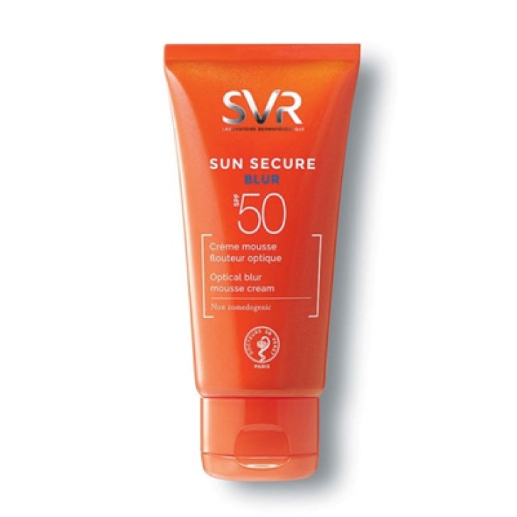 SVR Sun Secure Blur Solare Viso Crema Mousse SPF 50+ Protezione Molto Alta 50 ml
