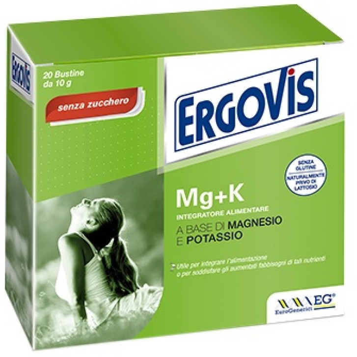 Ergovis Mg+K 20 Bustine Integratore Alimentare Senza Zuccheri