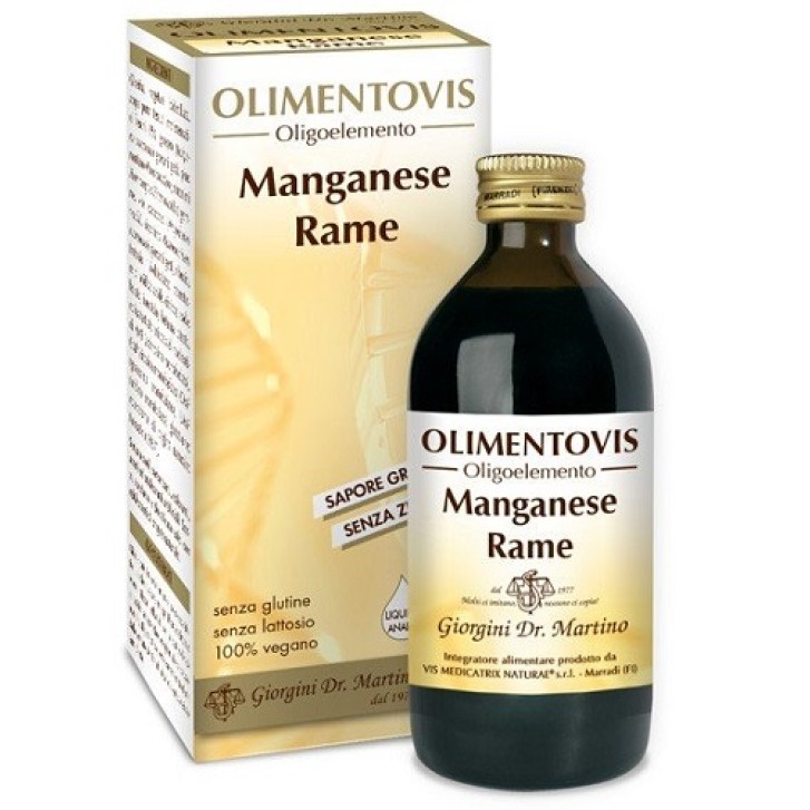 Olimentovis Manganese Rame 200 ml Dr. Giorgini - Oligoelementi con Gemmoderivati e Nutritivi Sinergici
