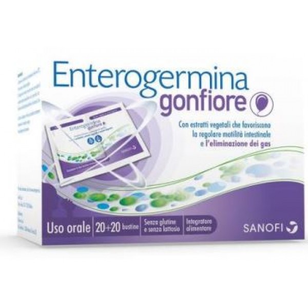 Enterogermina Gonfiore Integratore per Gonfiore e Funzionalita Intestinale 20 Bustine